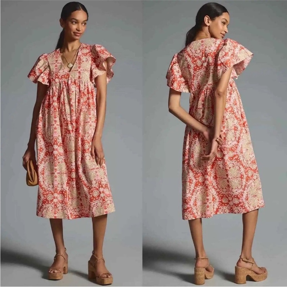 Anthropologie Maeve Floral Midi Dress